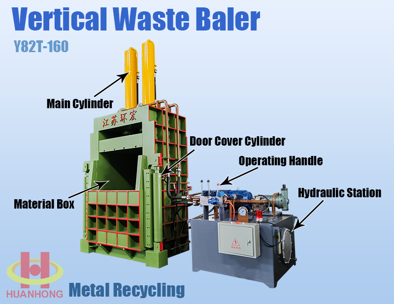 Y82T-160 مكبس الخردة المعدنية العمودي التفاصيل 1